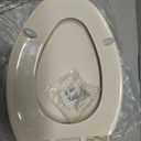 Mayfair Aurora Slow Close Toilet Seat, Easy Clean Hinges and Adjustable Perfect Fit Plastic Seat, Made in USA, Elongated, Bone
