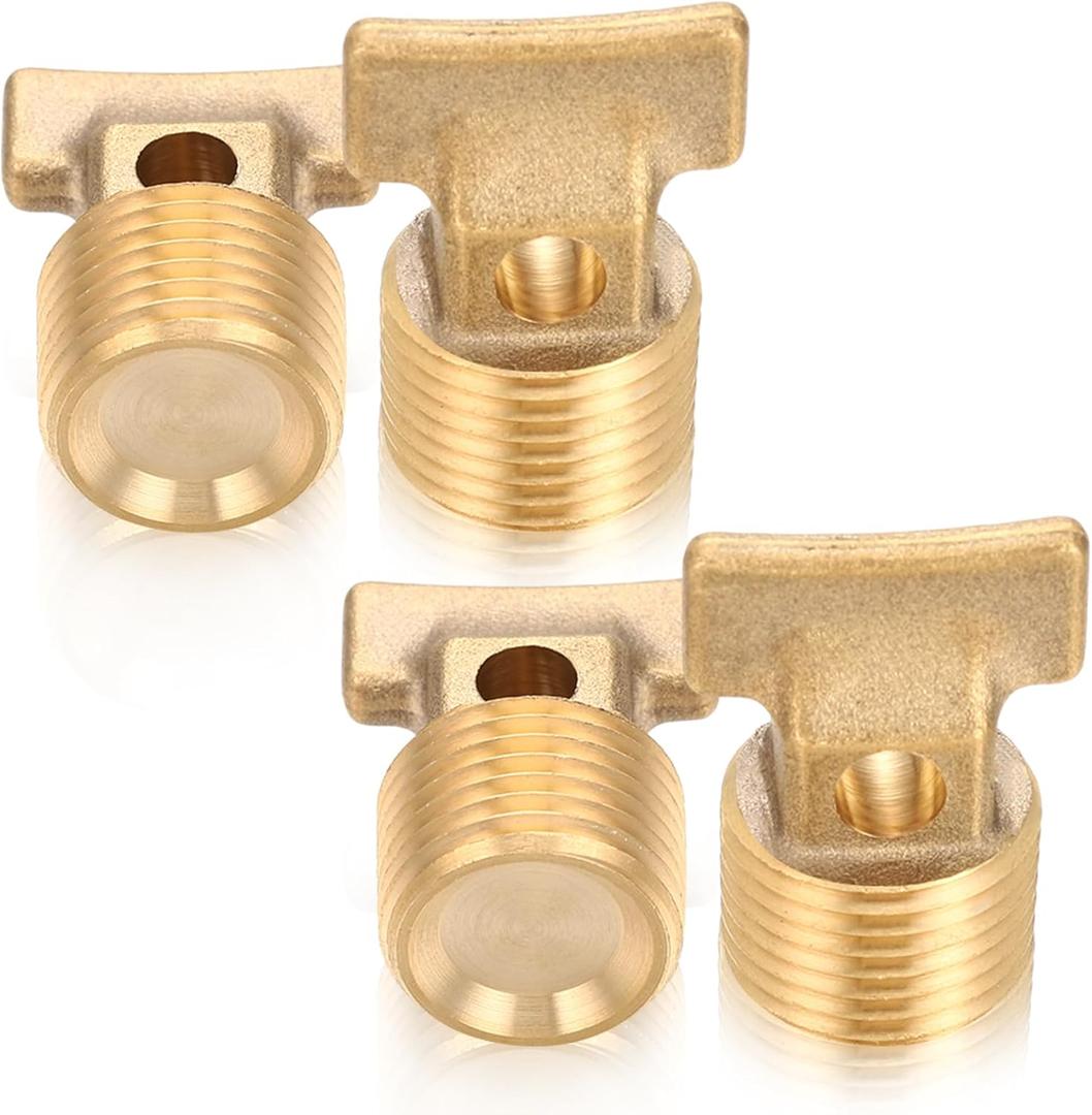 4 Pcs Boat Drain Plugs 1/2" NPT Solid Brass Drain Plugs Commonly Used in Boat Hulls Solid Brass Hull Spare Garboard Plug
