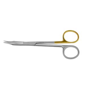 Goldman Fox Curved  Dental Surgical Scissor for Suture and Tissue Cutting Oral Surgery  Stainless Steel with One Serrated Gold Handle  Autoclavable C-0631