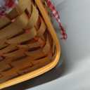 Yesland Picnic Basket, Natural Woven Basket with Double Folding Handles, Woodchip Basket & Organizer Blanket Storage for Egg Gathering, Wedding, Candy Gift & Toy (13 x 8 x 6-1/4 Inches)