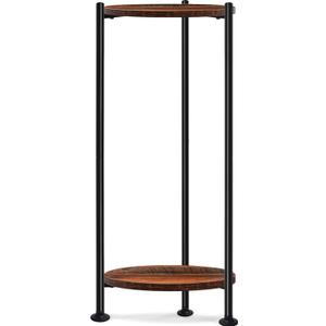 Lilybud--lily Plant Stand Indoor Outdoor, 30'' Tall Plant Stands for Indoor Plants, Heavy Duty Indoor Plant Shelf, 2 Tier Flower Stand for Living Room, Balcony, Deck (dark brown)