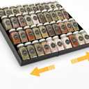 GOENDR Metal Spice Drawer Organizer, 4-Tier Spice Rack for Drawer, Expandable Seasoning Organizer Fits 11.4-22.8 Wide Drawer, Holds up to 48 Spice Jars (Not Included), Black