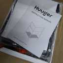 Huuger Nightstand Set of 2, Night Stand with Fabric Drawer, Mesh Shelf, Side Table with Storage, Fabric Drawer Dresser, Open Shelf, Metal Frame, Bedroom, Rustic Brown