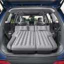 Inflatable SUV Air Mattress Bed Car Mattress for SUV, Double-Sided Flocking Travel Camping Bed Car Air Mattress, Car Sleeping Mattress Bed for Universal SUV with Car Air Pump 2 Pillows (Grey)