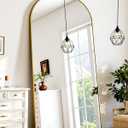 Suidia Full Length Mirror, 58"x22" Floor Standing Mirror Freestanding, Full Body Mirrors with Stand for Bedroom, Hanging Mounted for Living Room Cloakroom, Gold, Arched Style