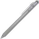 OHTO MS02 3-In-1 Multifunction Pen, Equipped with Needle Tip 0.7mm Black and Red Oil-Based Inks, 0.5mm Mechanical Pencil, All-Metal Body Silver, MS02-MF3-SV