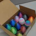 12PCS 3D Printed Crystal Dragon & Egg Set - 12 Unique Colors - 5.12 Inch Glitter Dragons with 2.36 Inch Surprise Eggs - Blind Box Collectible Toys for Adults - Fantasy Party Favors Gift