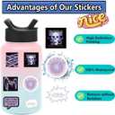 Cool Black Purple Stickers Pack 60Pcs Trendy Aesthetic Stickers for Teens Adults Vinyl Stickers for Water Bottle Laptop Guitar (Black Purple)