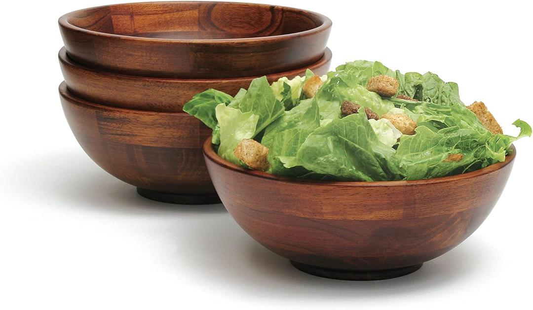 Lipper Cherry Finish 4 Piece Footed Bowl Set (Small)