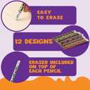 JOYIN 48PCS Halloween Pencils Bulk with Eraser, Colorful Fall Pencil Assortment, 12 Design Halloween Themed Stationery Set for Kid Girl Boy Trick or Treating Party Favor Supplies, Classroom Gift Prize