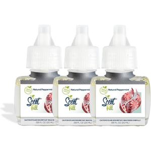 Scent Fill 100% Natural Fresh Peppermint Plug-in Refills Air Freshener, Scented Oil Refills, 3 Refills