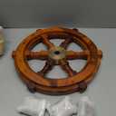 Brainmart Nautical Ship Wheel, Handcrafted Natural Wood Pirate's Boat Wheel for Home Décor, Natural Wood Pirate's Boat Wheel, Wall Hanging Wheel (Brown Natural, 18 Inch)