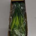 20 Bundles Artificial Plants Outdoor Fake Monkey Grass with Flowers (White)