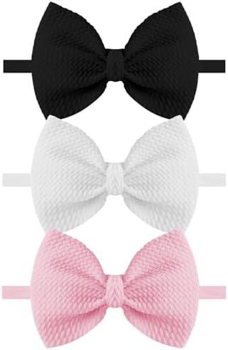 Pack Of 3 AYAOZTT Newborn Girl Bows Baby Headband 3 Package Handmase little girls toddler