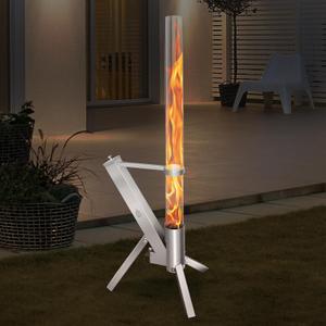 Outdoor Pellet Heater, Pellet Patio Heater, Outdoor Fire Pit with Safety Ash Box, Glass Tube(1m) Fireplace with Tripod, Add Space Light and Ambience for Patio and Backyard