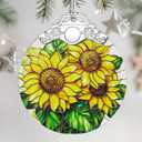 Stained Glass Ornament, Christmas Ornament, Hanging Ornaments for Home Decor & Christmas Tree Ornaments Exquisite Holiday Decor, Xmas Gifts & Holiday Present - Sunflower