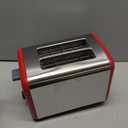 BELLA 2 Slice Toaster, Quick & Even Results Every Time, Wide Slots Fit Any Size Bread Like Bagels or Texas Toast, Drop-Down Crumb Tray for Easy Clean Up, Stainless Steel and Red