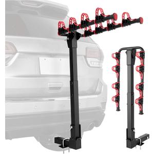 Bike Rack for Car, 245 LBS 4 Bike Rack Hitch Mount with 2'' Hitch Receiver