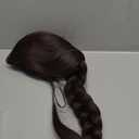 Miss U Hair Long Dark Brown Braided Wig for Women Witch Costume Wig with Side Part and Braid for Halloween Cosplay