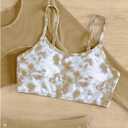 Verdusa Girl's 3 Piece Tie Dye Swimwear Bathing Suit Swimsuits Bikini and Shorts with Cover Up (Brown)