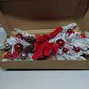 Christmas Teardrop Swag for Decorating, 24" Prelit Cordless Stair Decorations with Lights, 1 Pcs Artificial Christmas Garland Wreath for Staircase Front Door Home Window Decor (Red & White)