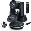5.8GHz Wireless Conference Room Camera System | 3X 60fps PTZ Camera with Bluetooth Microphone, 50ft Range, Compatible with Zoom, Skype, OBS - Easy Setup for Worship and Online Meetings