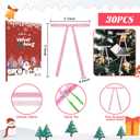 30Pcs Velvet Bows for Christmas Tree - Red Small Christmas Tree Bows, Vintage Ribbon Bows for Garland, Wreath, Fireplace, Door, Gift Wrapping, Holiday Bows Ornaments for Xmas (Pink)