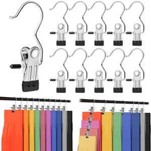 Leggings Organizer for Closet, Portable Pants Hangers for Travel, 20 PCS Hanging Clips with Non-Slip Rubber Coated, Space Saving Closet Organizers and Storage for Boot Hats Shorts Jeans