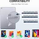 Mastten Compatible with iPad 9th/8th/7th Generation Case, for iPad 10.2 Inch Case with Pencil Holder, TPU Smart Stand Back Cover 2021/2020/2019, Auto Wake/Sleep, Black