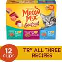 Meow Mix Savory Morsels Seafood Favorites Variety Pack, 2.75 oz Can (12 Pack) (EXP 01/31/28)