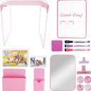19 PCS Locker Accessories with Locker Shelf, Pink Locker Decorations for Girls, Back to School Essentials Magnetic Locker Organizer, Mirror, Whiteboard, Pen Holders, Magnetic Picture Frame and Magnets, 11.02 x 12.99 x 2.36 inches