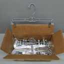 Clear Plastic Hangers - 20 Pieces 14 Inches Anti-Slip Space-Saving, Closet Organization Solution - Pants, Trousers, Skirts, Jeans Hangers with 360° Swivel Hook and Adjustable Clips - Clear