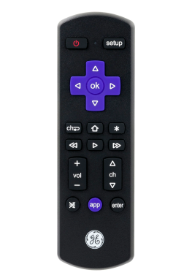 GE Roku TV Replacement Remote, Black