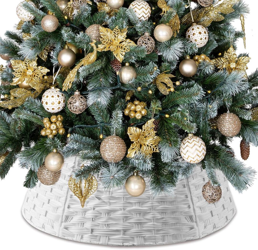 Christmas Tree Collar, 26 Inch Christmas Tree Basket Base Collar Bottom Cover Xmas Tree Collars for Artificial Trees