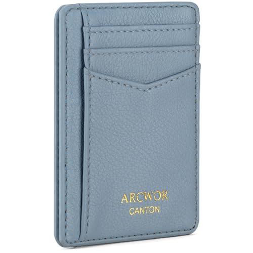 ARCWOR Slim Wallet Minimalist Front Pocket RFID Blocking Men and Women Leather Wallets