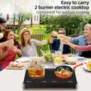 2 Burner Electric Cooktop,110V 2500W Electric Stove Top with Touch Control,9 Heating Level,Timer & Kid Safety 2 burner cooktop.