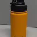 Small Water Bottle for School-12 oz Stainless Steel Triple Wall Vacuum Insulated Wide Mouth Bottle with Leakproof Spout Lid (Yellow)