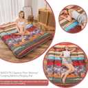MAXYOYO Bohemian Retro Floor Mattress Vintage Floral Japanese Futon Mattress Roll Up Thicken Sleeping Mat Portable Camping Mattress Floor Lounger Couch Mattress Pad Twin Size