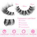 False Lashes Clear Band Faux Mink Lashes Wispy Eyelashes Cat Eye 16mm Natural D-Curl Lashes Cat Eye Strip Eyelashes Pack by Kiromiro, 14 Pairs