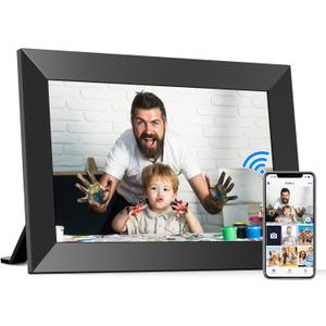 BIGASUO 10.1 Inch WiFi Digital Picture Frame, IPS HD Touch Screen Cloud Smart Photo Frames with Built-in 32GB Memory, Wall Mountable, Auto-Rotate, Share Photos Instantly from Anywhere (1-Pack)