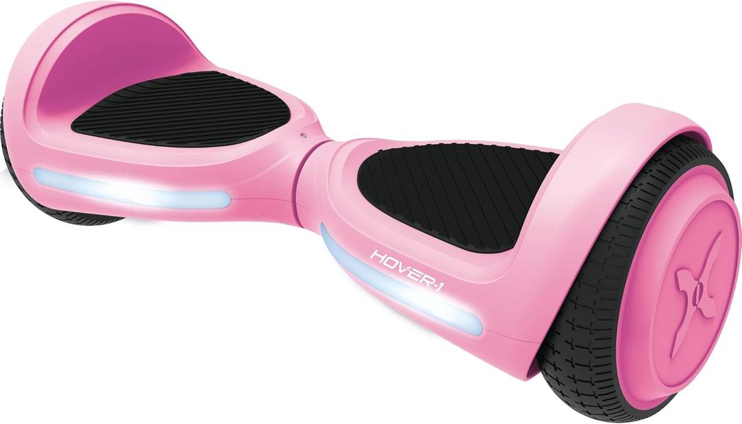 Hover-1 My First Hoverboard Electric Self-Balancing Hoverboard for Kids with 5 mph Max Speed, Dual 150W Motors, 6.3 Tires, 3 Miles Max Range, and LED Headlights (Pink)