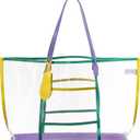 Brook + Bay Clear Tote Bag - Transparent Bag, See Through Bag, Waterproof, Clear Travel Bags for Women for Concerts, Beach (Multicolor)