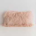 MOOX Mongolian Lamb Fur Pillow Covers Lumbar Throw Sheepskin Pillow Case Genuine Wool Fur Tibetan Accent Living Room Bedroom Decorative Cushion Cover (12 * 20inch Pink)