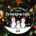 6 x Our First Christmas as Grandparents 2025 - Baby Pregnancy Announcement Ornament for New Grandparents - First Time Grandma Grandpa Gifts 2025 - Grandma Grandpa Acrylic Ornament Keepsake