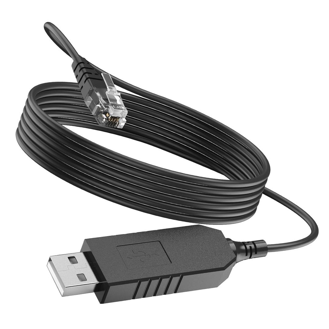 USB to RJ11 Cable for Uniden R8,R7,R4w,R8w,R4,R3,DFR9,etc. - for Uniden Radar Detector Power Cord 6.5FT
