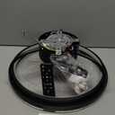 Ceiling Fans with Lights and Remote, 16" Low Profile Ceiling Fan 3000-6000K Dimmable RGB Modern Flush Mount LED Fan Light, 6 Wind Speeds Black Ceiling Fans for Bedroom, Living Room