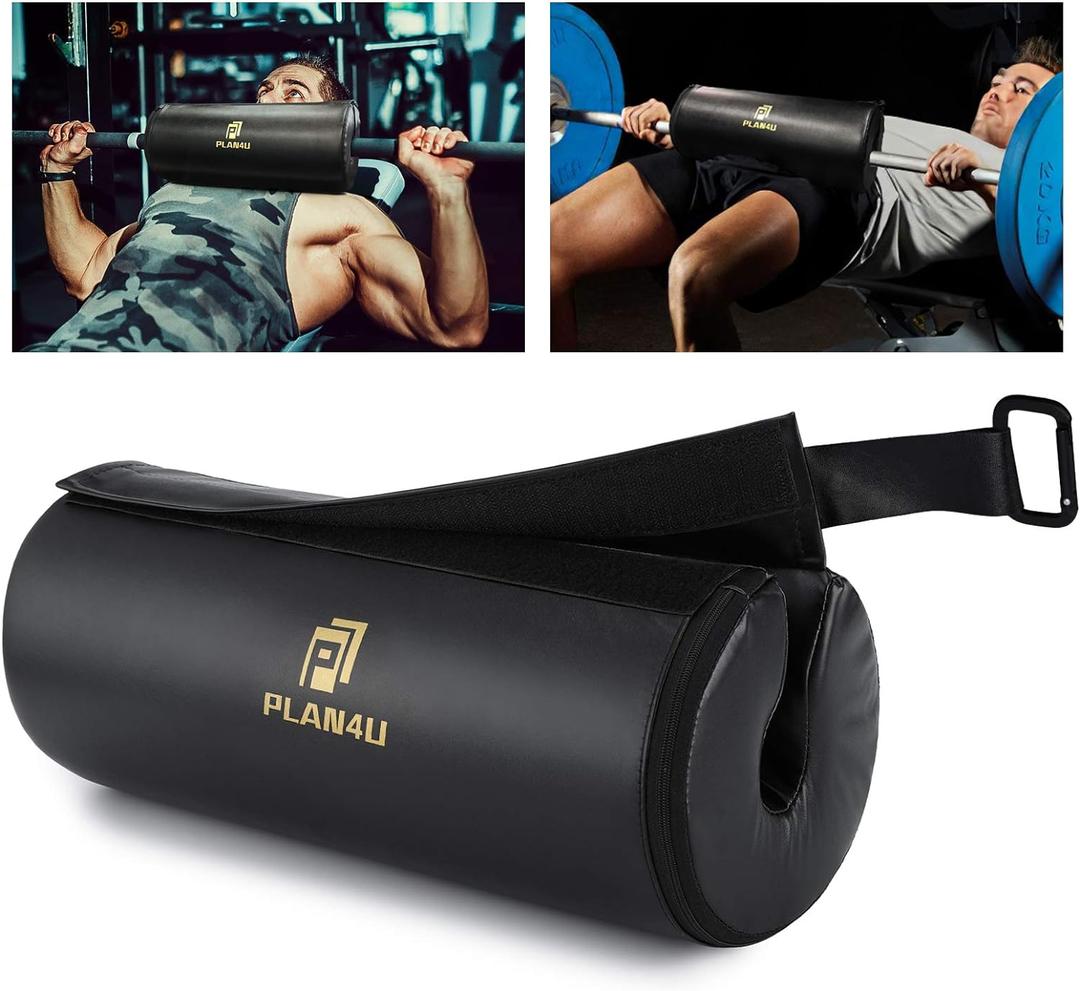 Barbell Pad for Bench Press Hip Thrust Weightlifting, Upgraded Board Press with 2 inches Non-Slip Thickness Leather Foam Pad Fits Standard Olympic Bars for Powerlifting Bench Workout (Black)