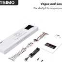 Compatible with Apple Watch Band 41mm 40mm 38mm 45mm 44mm 42mm Women,Cute Stainless Steel Metal iWatch Band for iWatch Series 9/SE/SE2/8/7/6/5/4/3/2/1,Pretty Shiny Look (Silver Rose Gold)