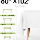 Pureegg Polyester Tablecloth 60" x 102" Reusable Washable 2 Pack White | Durable, Rectangle, for Outdoor Party, Picnic, Wedding, Banquet, Birthday