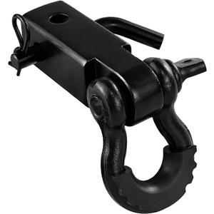 YIYITOOLS 2" Tow Hitch Receiver with 5/8" Screw Pin,3/4 Shackle,45000Lbs Break Strength Heavy Duty Receiver Kit Fit for Vehicle Recovery Off-Road